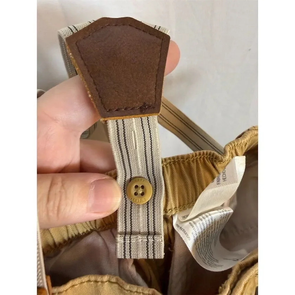 OshKosh B'gosh Baby Boys Khaki Suspender Pants Beige Size 6-9 Months Dressy